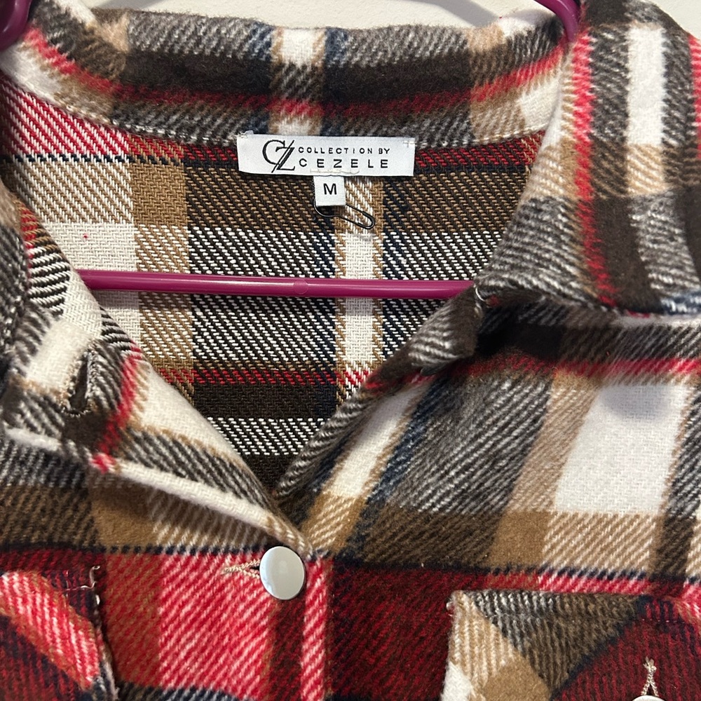 Red Plaid Shacket - Picture 2 of 3